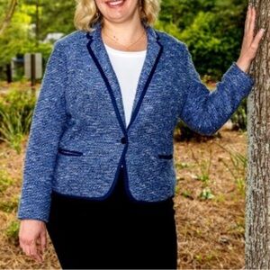 Talbots Navy Tweed Blazer